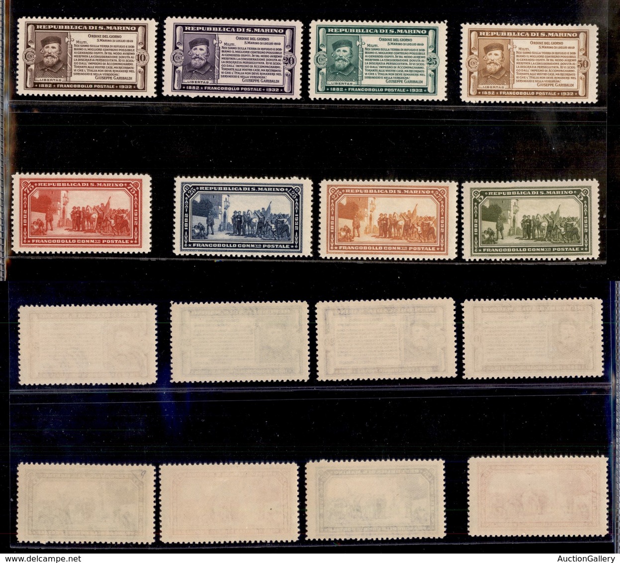 0663 SAN MARINO - 1932 - Garibaldi (168/175) - Serie Completa - Gomma Integra - Cert. Diena (1.750) - Other & Unclassified