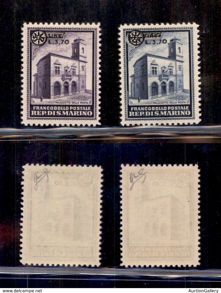 0665 SAN MARINO - 1934 - Palazzetto (184/185) - Serie Completa - Gomma Integra - Cert. Biondi (500) - Other & Unclassified