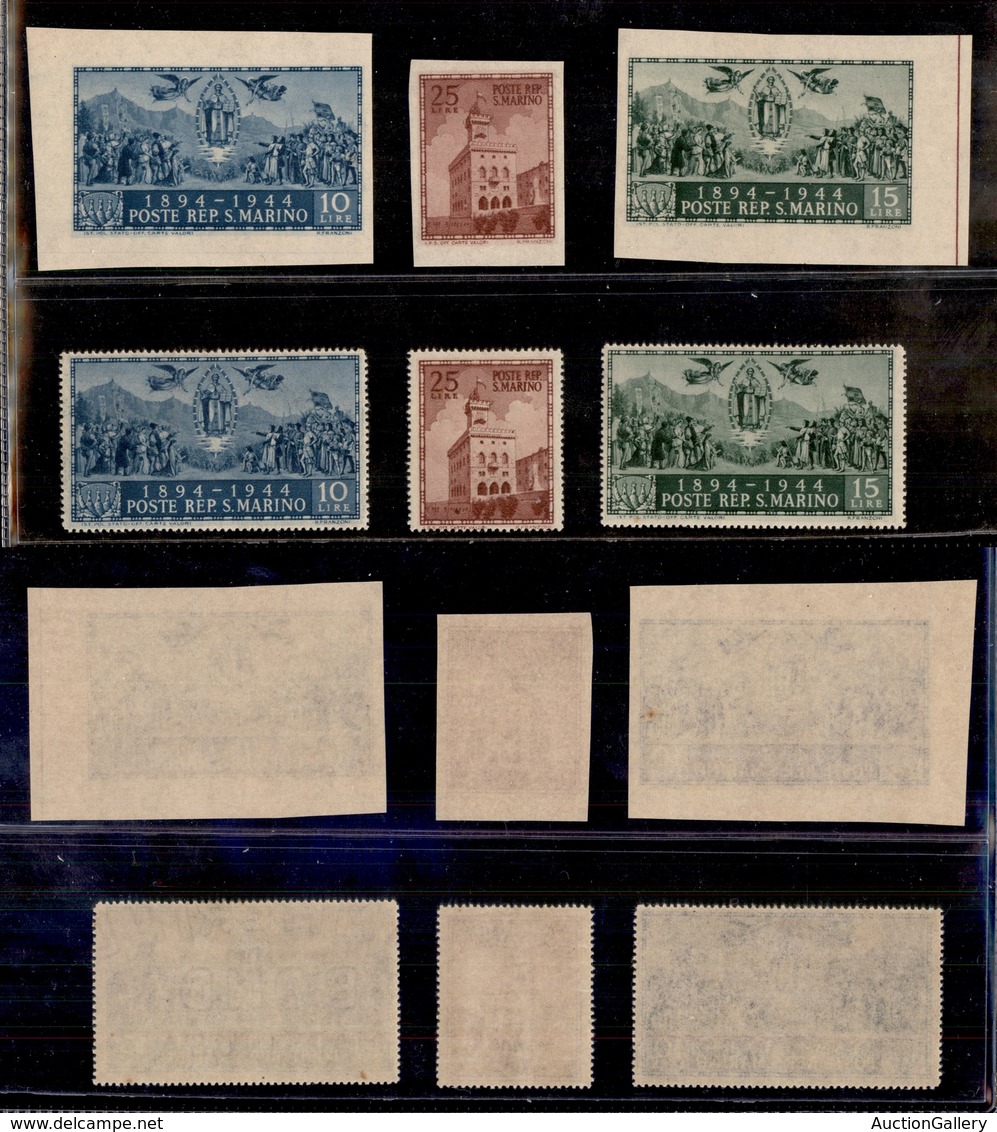 0667 SAN MARINO - 1945 - Palazzo Del Governo (278A/278F) - Serie Dentellata + Serie Non Dentellata - 6 Valori Con Gomma  - Autres & Non Classés