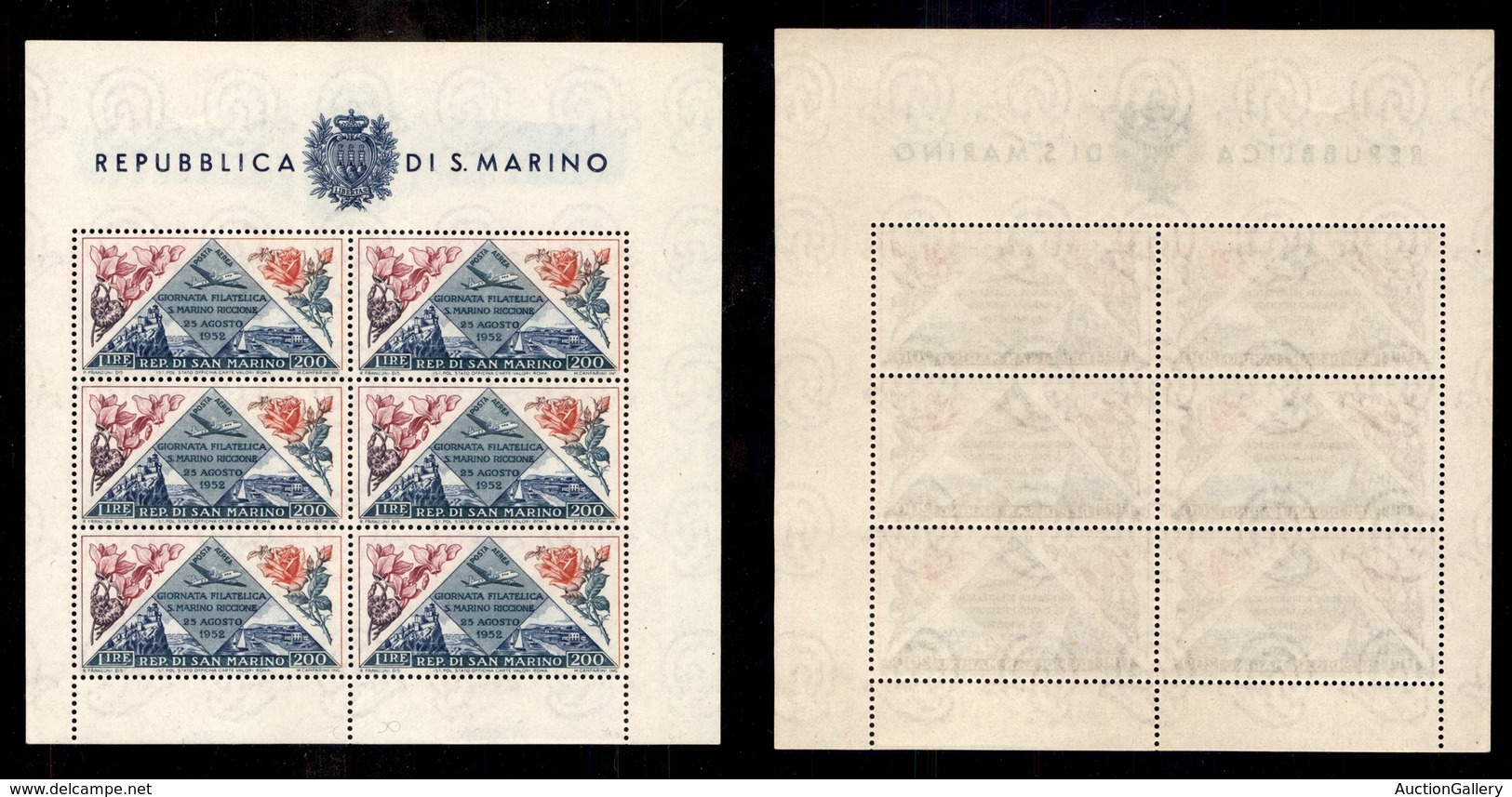 0677 SAN MARINO - 1952 - 200 Lire Giornata Filatelica (14-Foglietti) - Gomma Integra (1.300) - Sonstige & Ohne Zuordnung