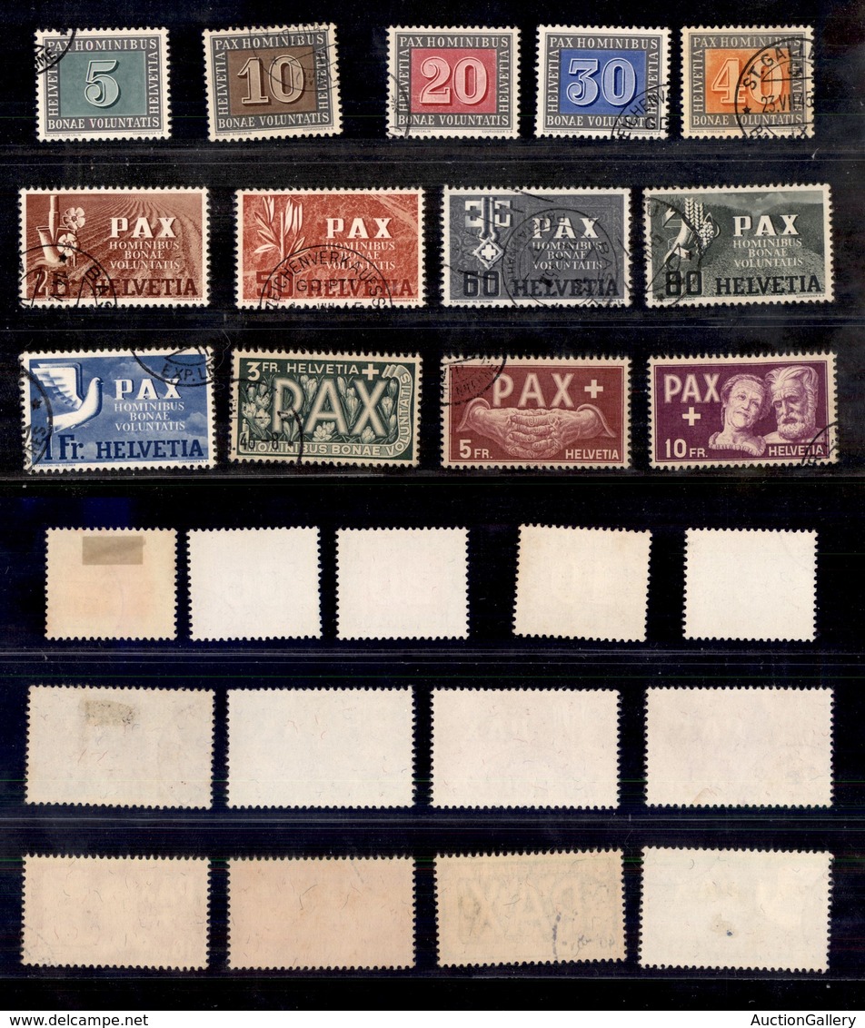 0708 EUROPA - SVIZZERA - 1945 - Pax (447/459) - Serie Completa Usata (1.000) - Other & Unclassified