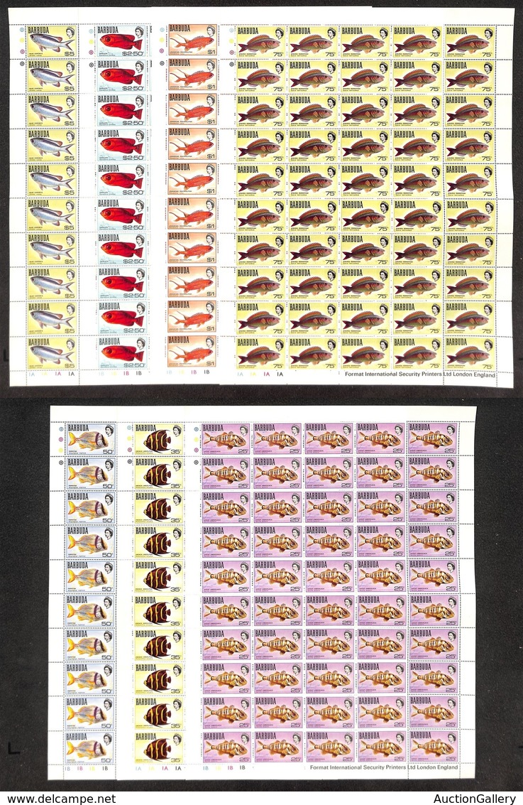0723 OLTREMARE - BARBUDA - 1929 - Pesci (21/27) - Serie Completa - 7 Valori In Fogli Da 50 - Gomma Integra (875) - Autres & Non Classés