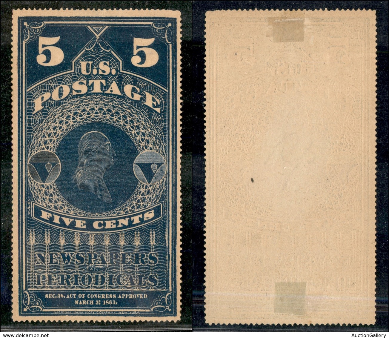 0764 OLTREMARE - STATI UNITI - 1867 - 5 Cent (4b - Per Giornali) Con Bordo Bianco - Nuovo Senza Gomma (350) - Other & Unclassified