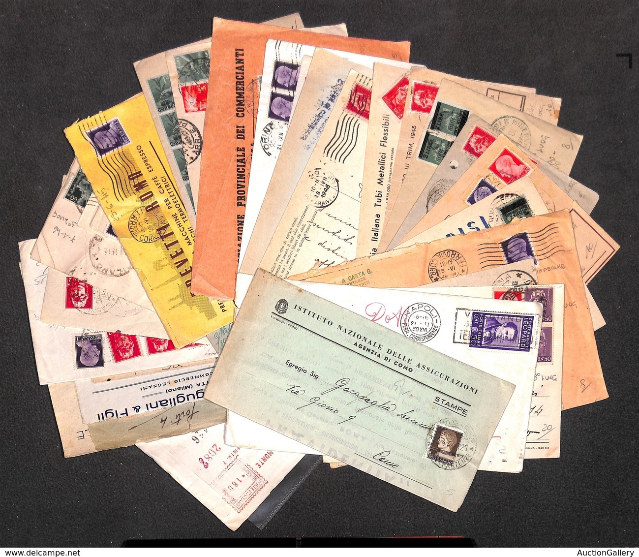 0783 LOTTI E COLLEZIONI - REGNO - 1945/1946 - Lotto Di 40 Buste E Cartoline Con Affrancature Del Periodo - Da Esaminare - Altri & Non Classificati