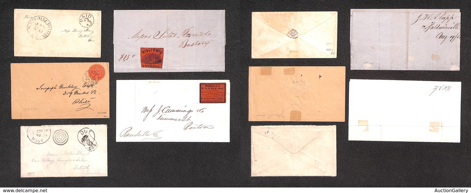 0829 LOTTI E COLLEZIONI - U.S.A. - 1850/1865 - Lotticino Di 5 Letterine Con Annulli E Affrancature Locali - Interessante - Other & Unclassified