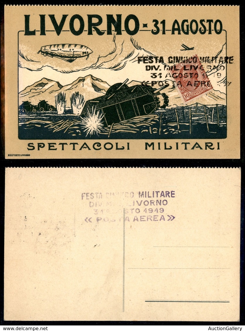 0883 ITALIA - POSTA AEREA - 1919 (31 Agosto) - Livorno Festa Ginnico Militare (18 - Longhi 1099/19LFe) - Cartolina Speci - Other & Unclassified