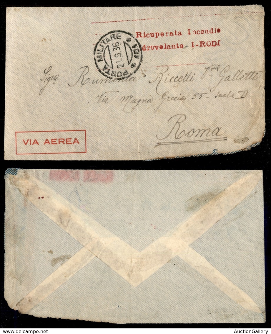 1032 ITALIA - POSTA AEREA - 1936 (27 Settembre) - Addis Abeba Roma (439 - Longhi 3598/36RKa) - Dalla PM AOI - Recuperata - Autres & Non Classés