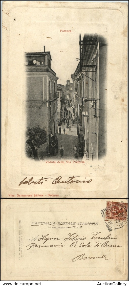 1503 CARTOLINE - REGIONALISMO-BASILICATA - Potenza, Veduta Della Via Pretoria, Viaggiata 1905 - Autres & Non Classés