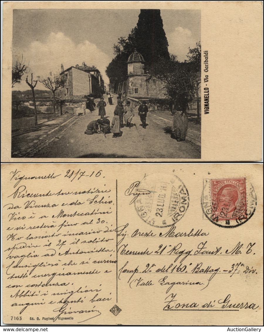 1519 CARTOLINE - REGIONALISMO-LAZIO - Vignanello (VT), Via Garibaldi Animata Viaggiata 1916 - Autres & Non Classés