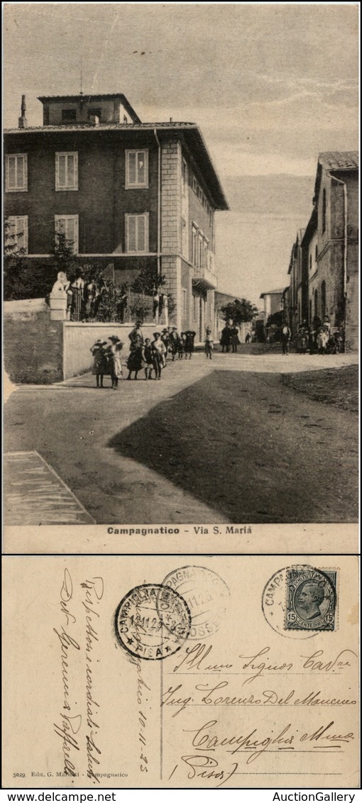 1554 CARTOLINE - REGIONALISMO-TOSCANA - Campagnatico (GR) Via S. Maria Animata Viaggiata 1923 - Autres & Non Classés