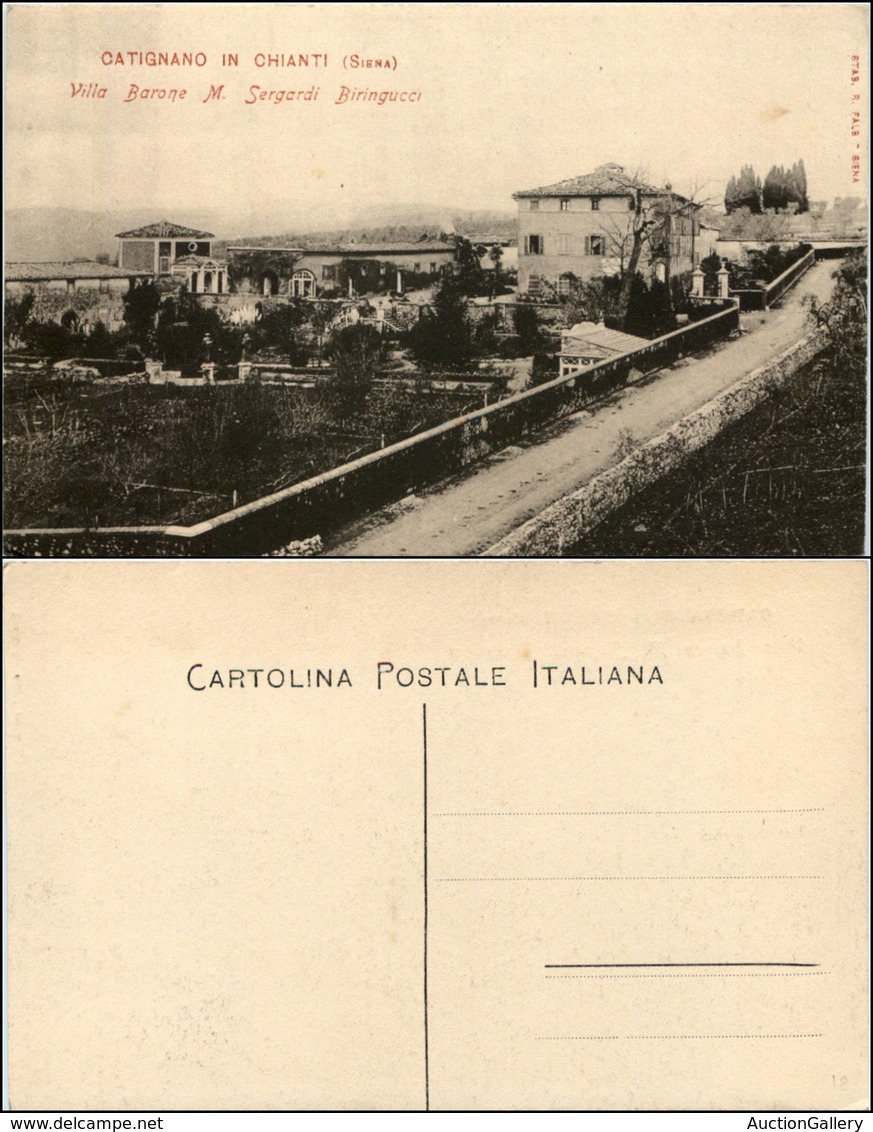 1571 CARTOLINE - REGIONALISMO-TOSCANA - Catignano In Chianti (SI), Villa Barone M Segardi Biringucci Nuova Perfetta - Autres & Non Classés