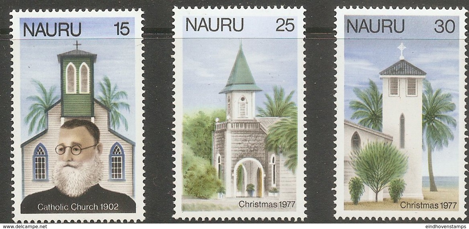 Nauru 1977 -  Christmas Isssues - Churches  - 2 Values MNH - Chiese E Cattedrali