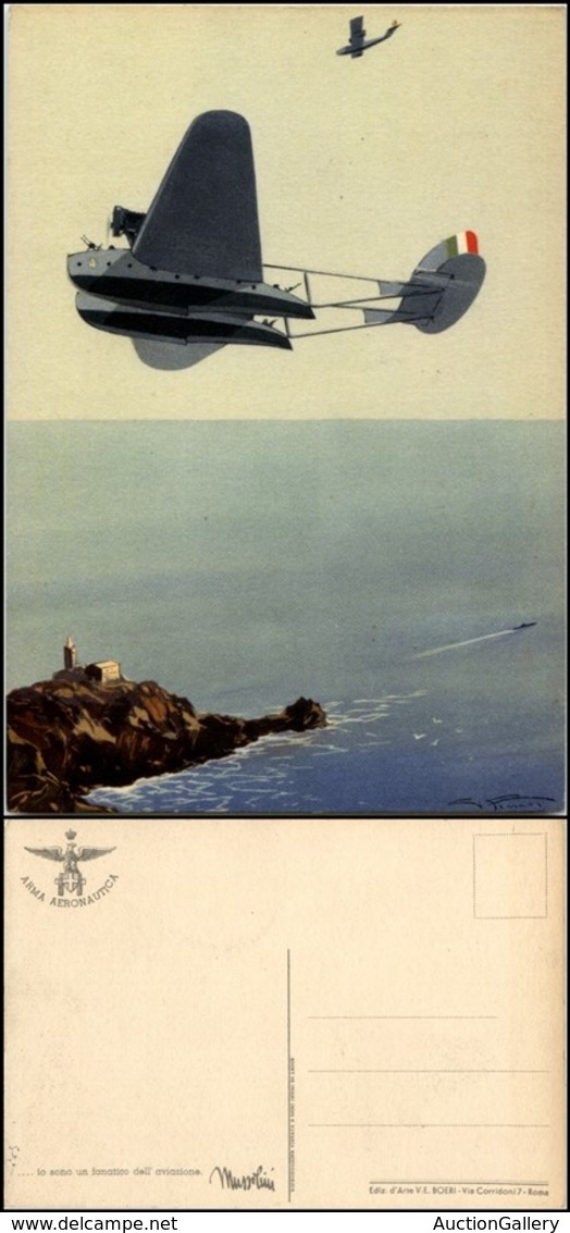 1610 CARTOLINE - AVIAZIONE - Arma Aeronautica - Idrovolanti In Volo Sulla Costa - Illustratore Ferrari G. - Nuova FG (35 - Autres & Non Classés