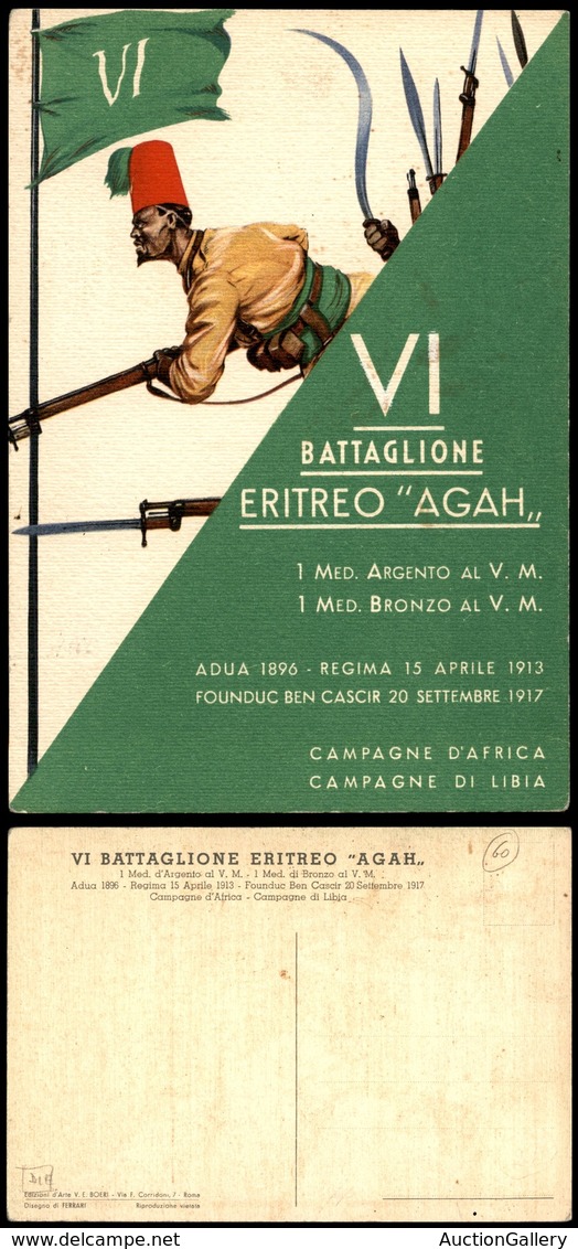 1692 CARTOLINE - MILITARI - VI Battaglione Eritreo "Agah" - Illustrata Ferrari - Nuova FG - Autres & Non Classés