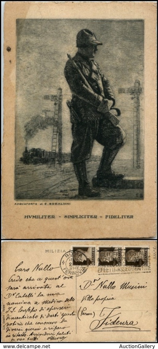 1720 CARTOLINE - MILITARI - Milizia Ferroviaria - "Humiliter, Simpliciter, Fideliter" - Illustratore E.Beraldi - Viaggia - Autres & Non Classés