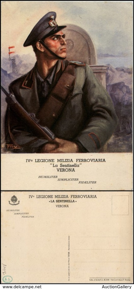 1721 CARTOLINE - MILITARI - Milizia Ferroviaria - IV Legione "La Sentinella" Verona - Illustratore Tafuri - Nuova FG (13 - Autres & Non Classés