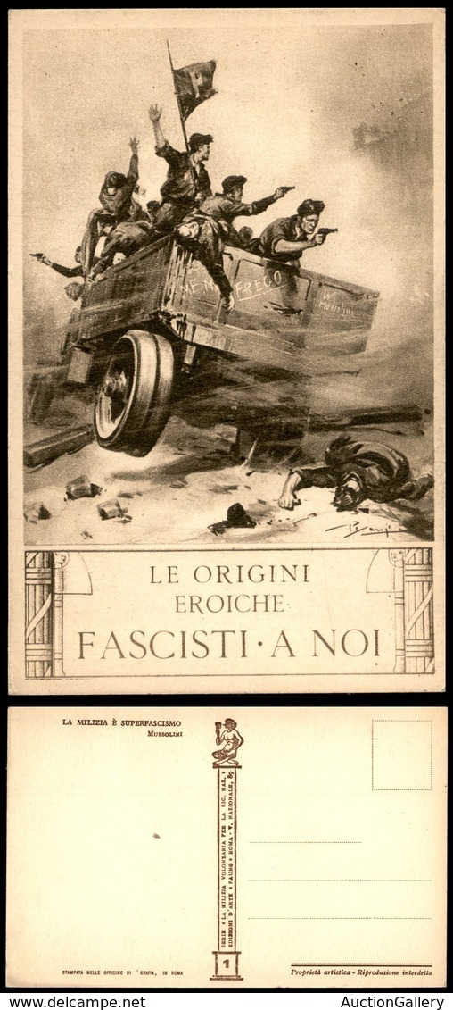 1758 CARTOLINE - MILITARI - MVSN - Serie Fauno - "Le Origini Eroiche" - Illustratore Pisani - N1 - Nuova (30) - Autres & Non Classés