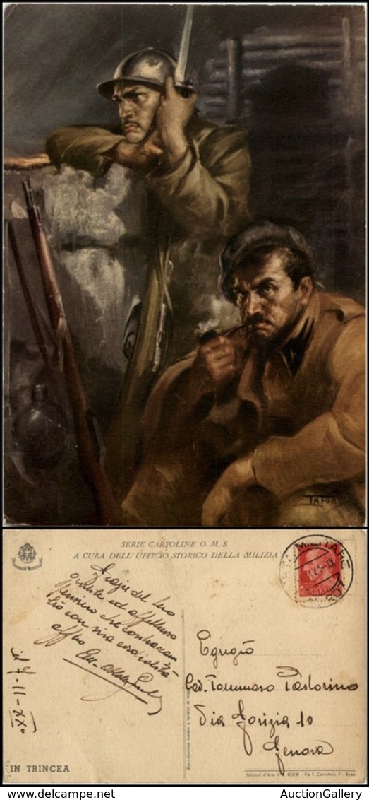 1777 CARTOLINE - MILITARI - Serie O.M.S. - Illustratore Tafuri "in Trincea" - Viaggiata 8.11.1941  FG - Autres & Non Classés