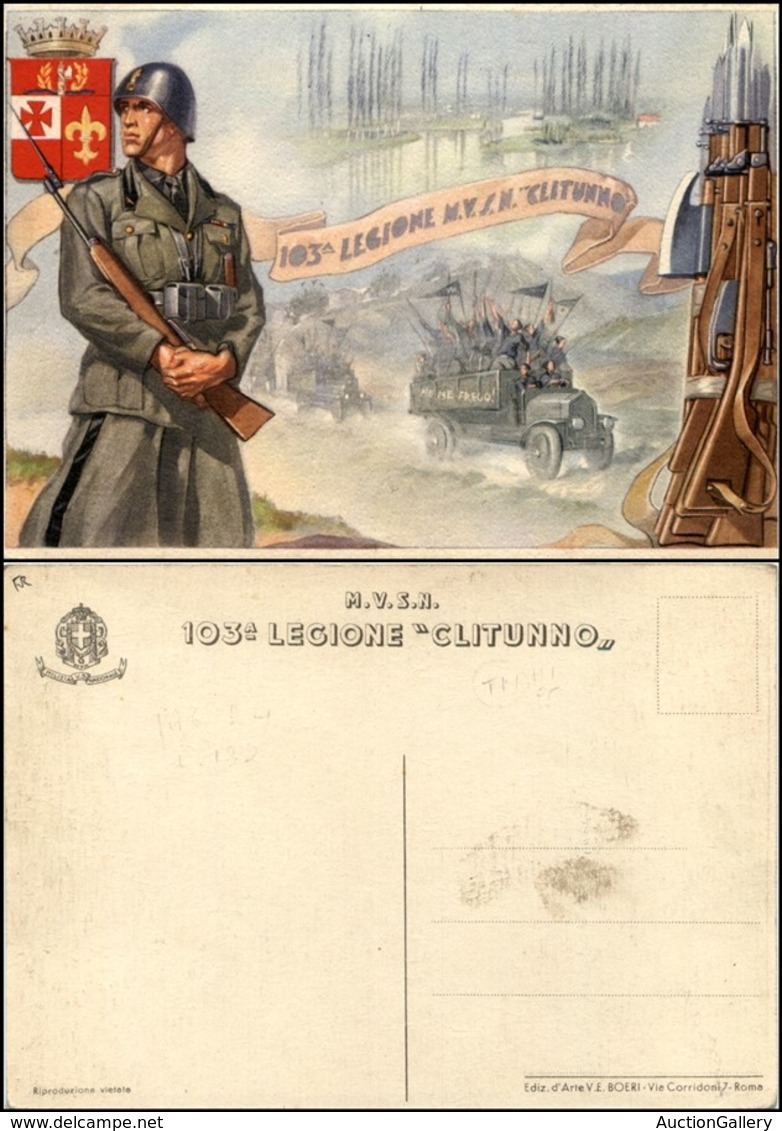 1789 CARTOLINE - MILITARI - 103° Legione "Clitunno" - Illustratore D'Ercoli - Nuova FG (100) - Autres & Non Classés