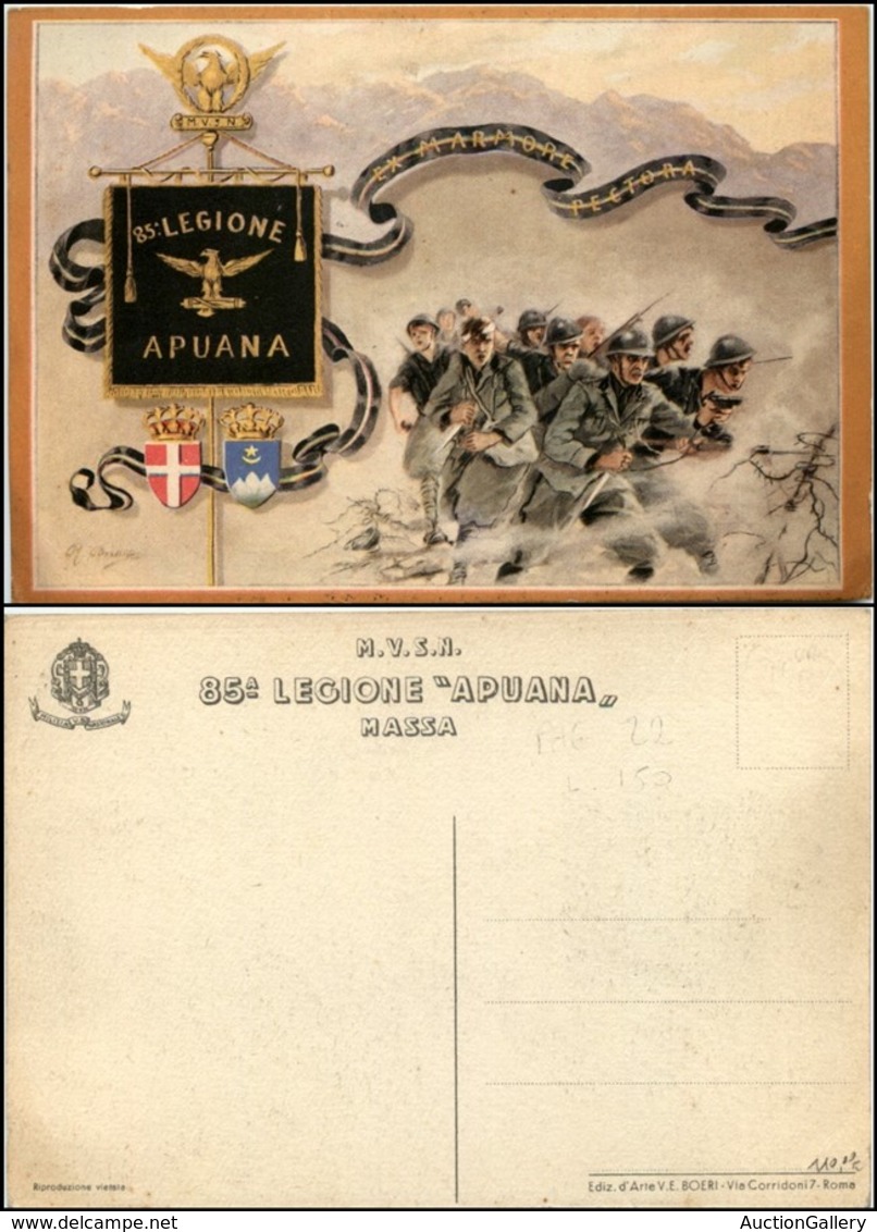 1790 CARTOLINE - MILITARI - 85° Legione "Apuana" Massa - Nuova FG (110) - Autres & Non Classés