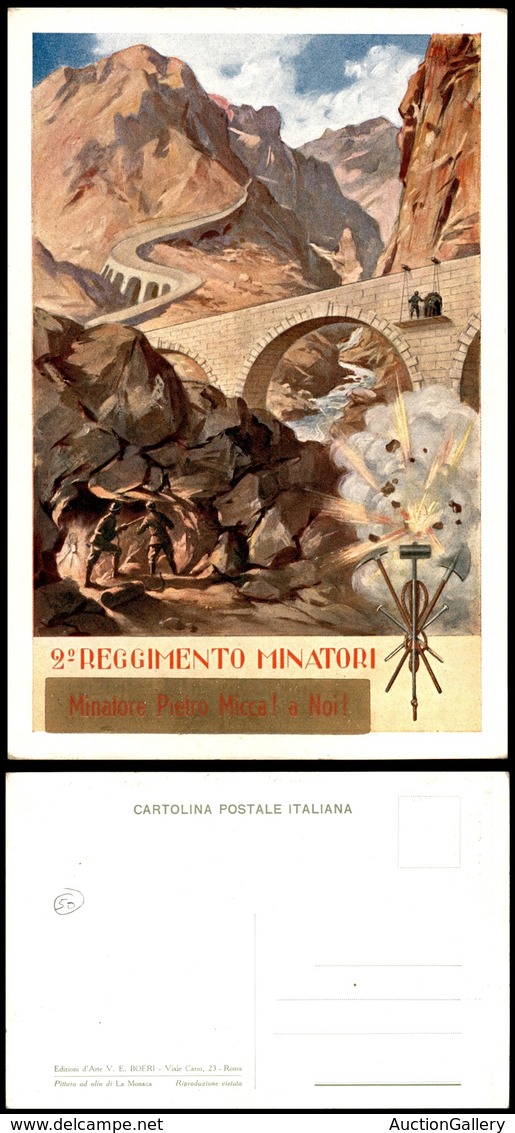 1803 CARTOLINE - MILITARI - 2° Reggimento Minatori "Minatore Pietro Micca A Noi!" - Illustratore La Monaca - Nuova FG - Autres & Non Classés