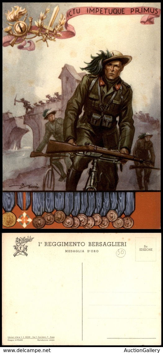 1811 CARTOLINE - MILITARI - I° Reggimento Bersaglieri Medaglia D'oro - Illustratore Pisani - Nuova FG - Other & Unclassified