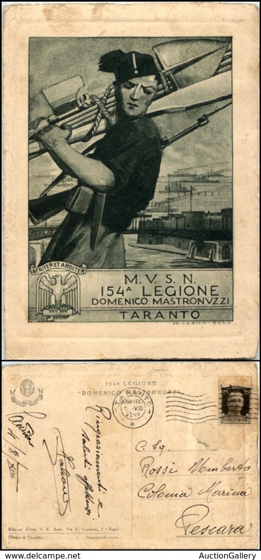 1820 CARTOLINE - MILITARI - 154° Legione "Mastronuzzi" Taranto - Illustratore Paschetto - Viaggiata 5.8.1935 FG - Legger - Altri & Non Classificati