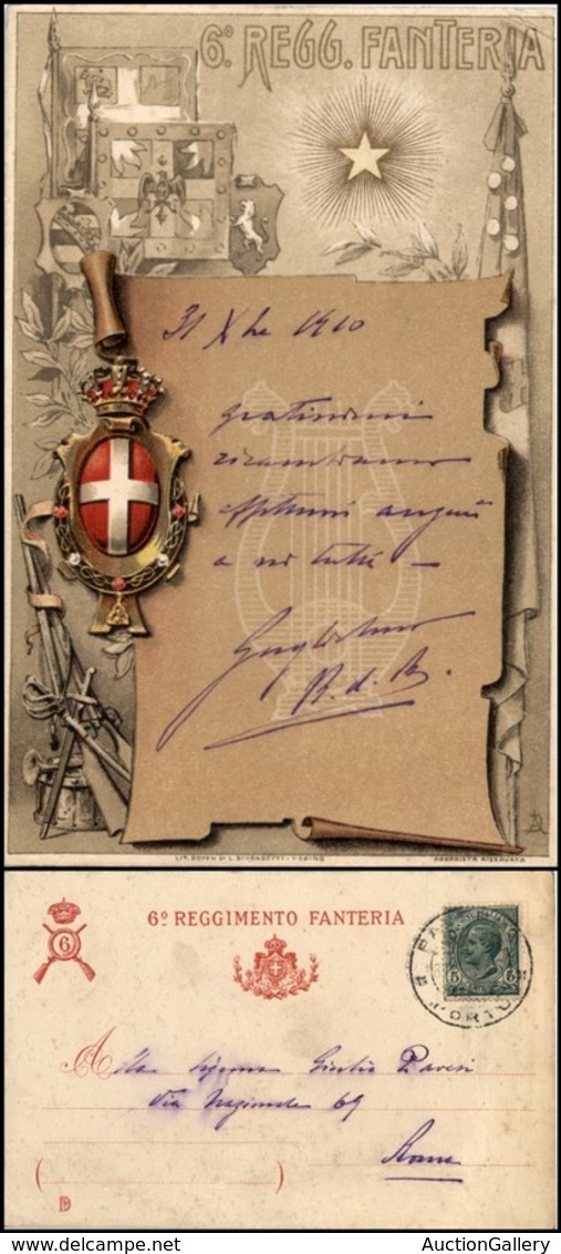 1841 CARTOLINE - MILITARI - 6° Reggimento Fanteria - Viaggiata 1910 - Other & Unclassified