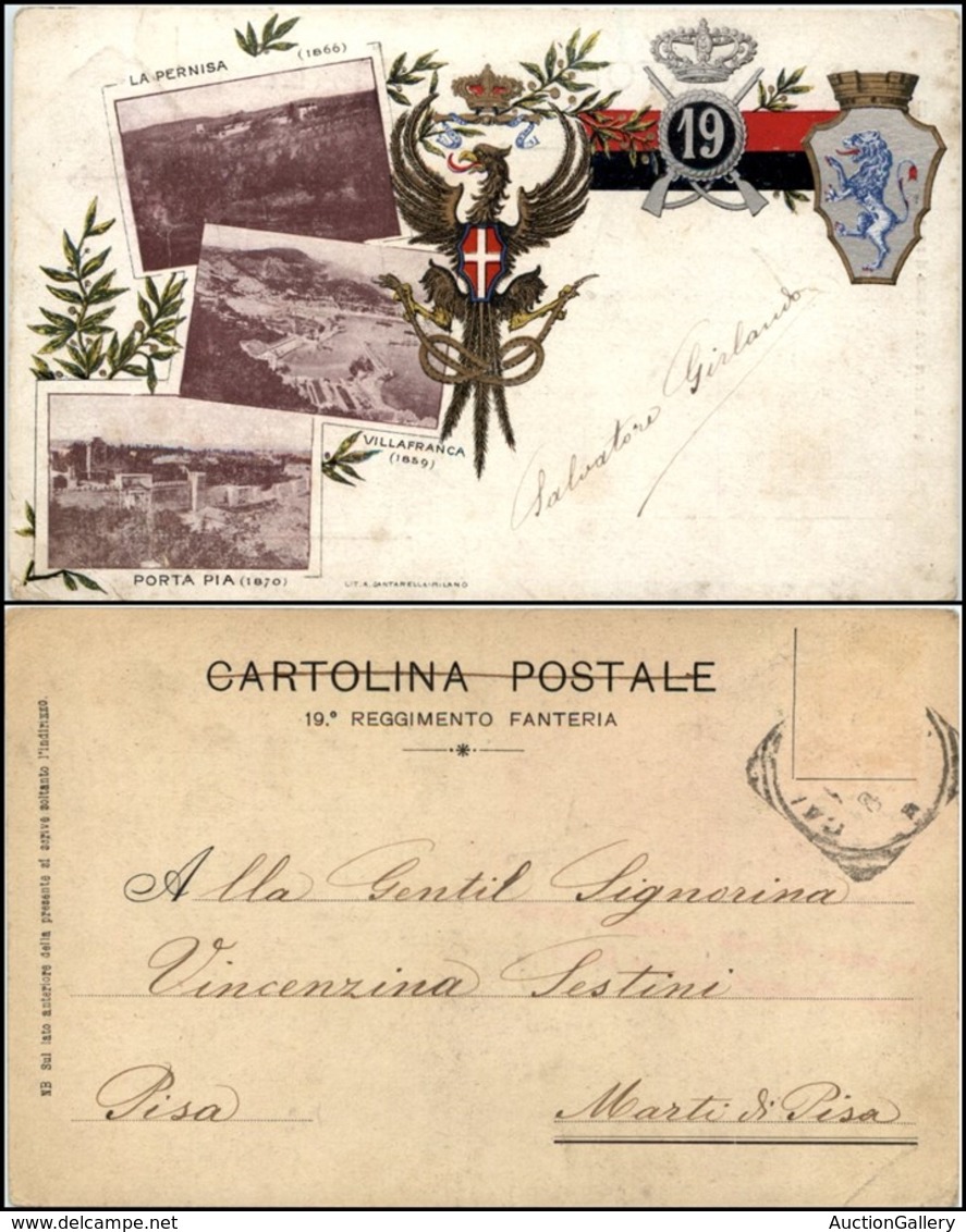 1848 CARTOLINE - MILITARI - 19° Reggimento Fanteria - Viaggiata Primi '900 - Other & Unclassified