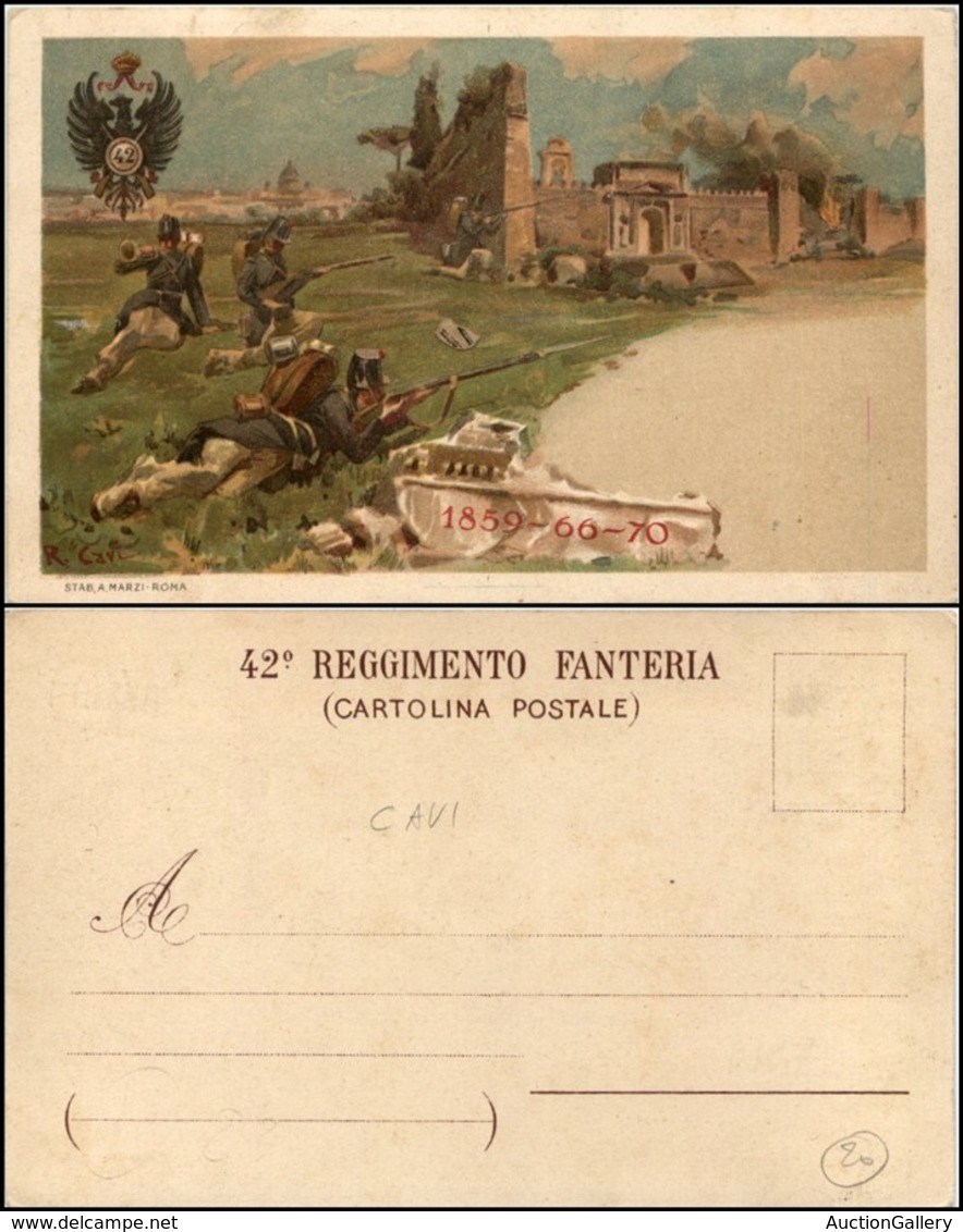 1860 CARTOLINE - MILITARI - 42° Reggimento Fanteria - Illustratore Cavi R. - Nuova Perfetta (20) - Autres & Non Classés