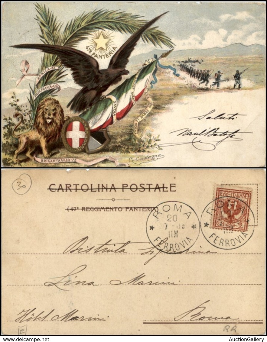 1862 CARTOLINE - MILITARI - 47° Reggimento Fanteria - Viaggiata 20.7.1903 - Other & Unclassified