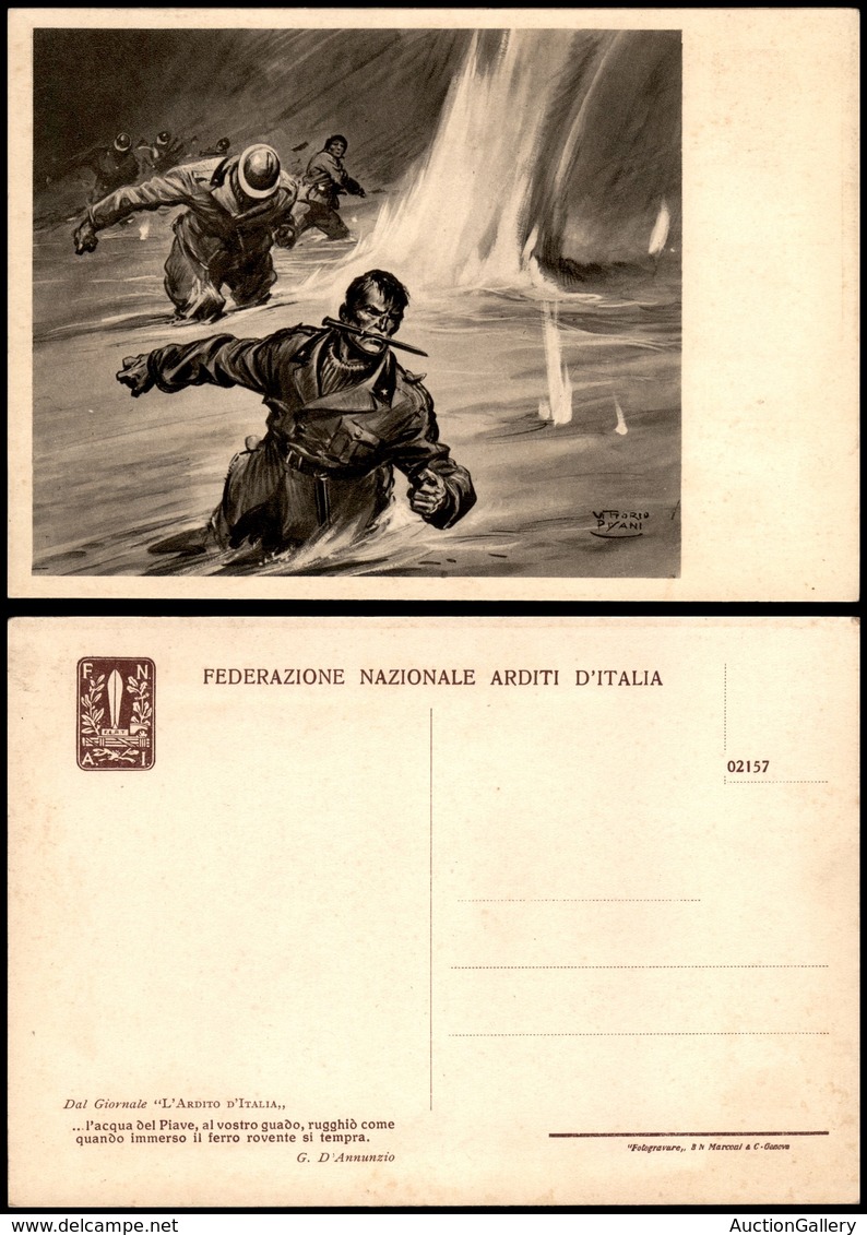 1935 CARTOLINE - PROPAGANDISTICHE - Fed. Naz. Arditi D'Italia - "…l'acqua Del Piave" - Illustratore Pisani - Nuova FG - Autres & Non Classés