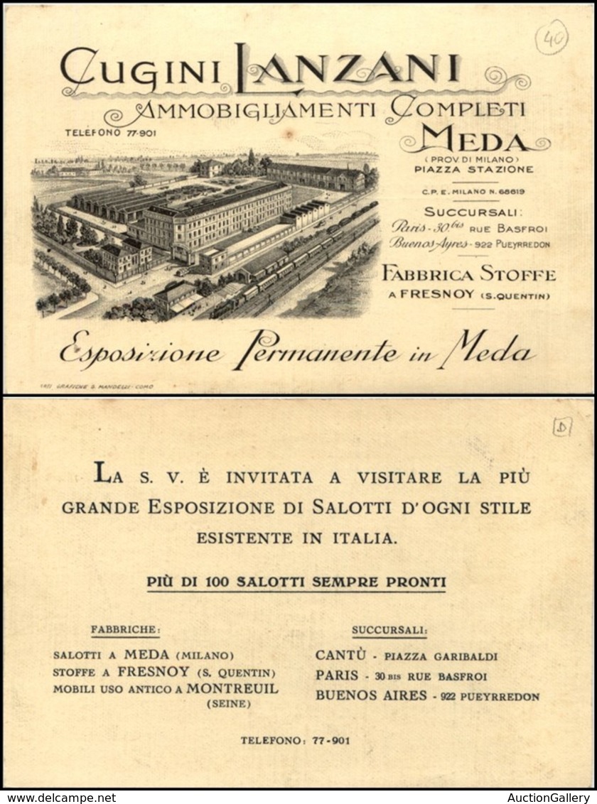 1985 CARTOLINE - PUBBLICITARIE - Cugini Lanzani - Ammobiliamenti Completi - Meda (MI) - Nuova - Autres & Non Classés