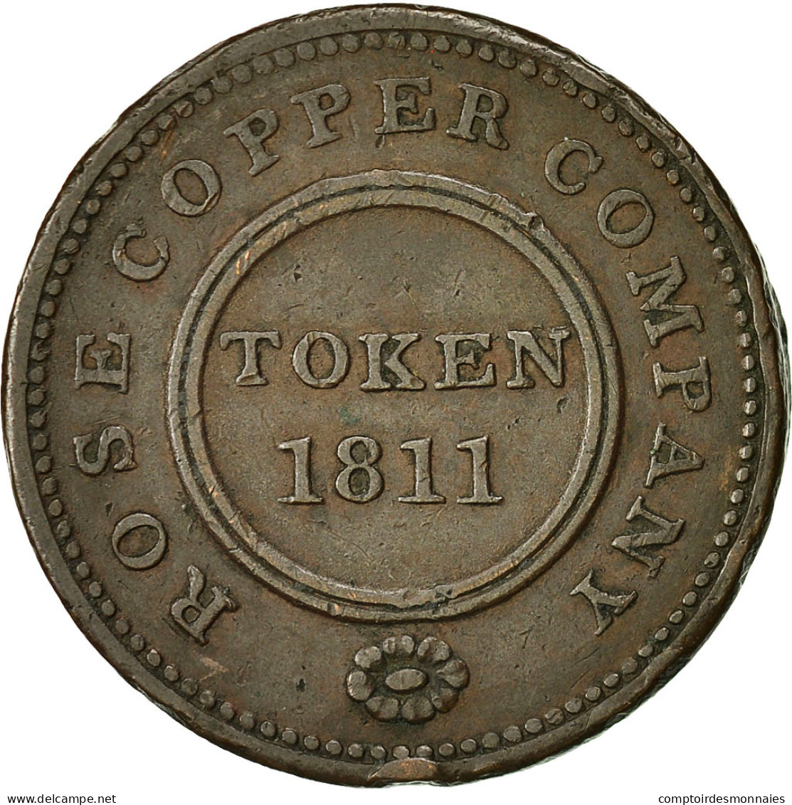 Monnaie, Grande-Bretagne, Rose Copper Company, Halfpenny Token, 1811 - Andere & Zonder Classificatie