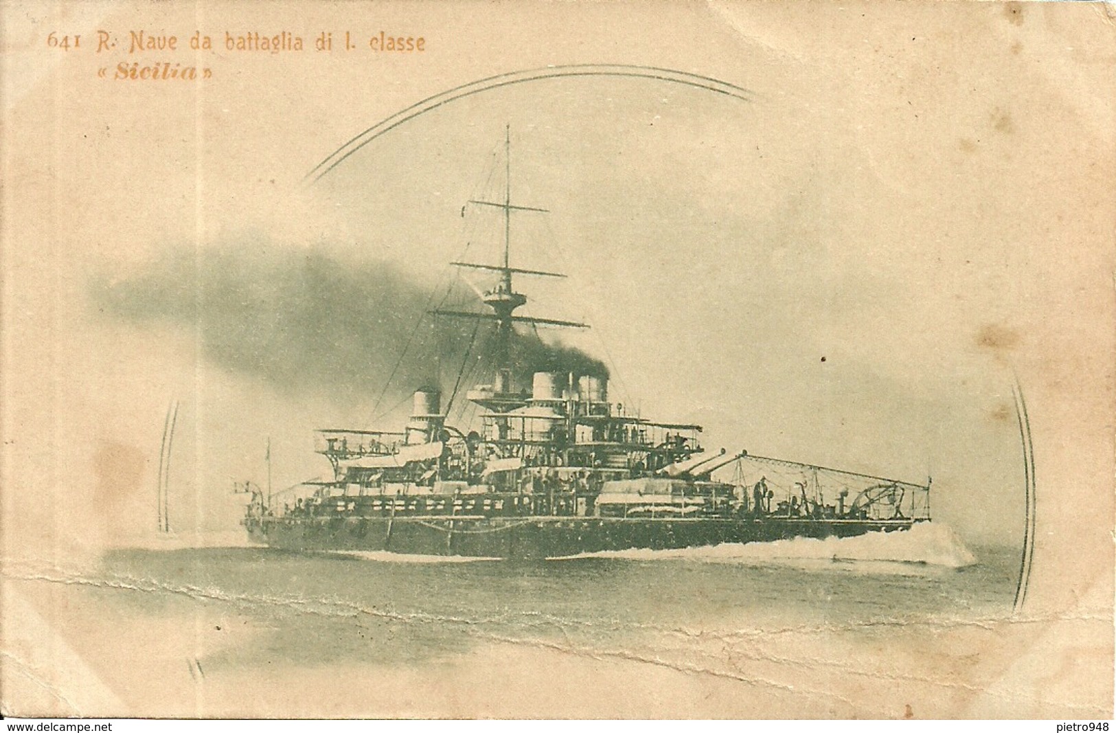 Regia Marina Militare Italiana, Regia Nave Corazzata Da Battaglia Di 1^ Classe "Sicilia" - Guerra