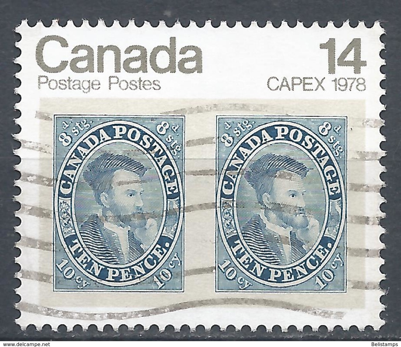 Canada 1978. Scott #754 (U) Stamp On Stamp * - Usati