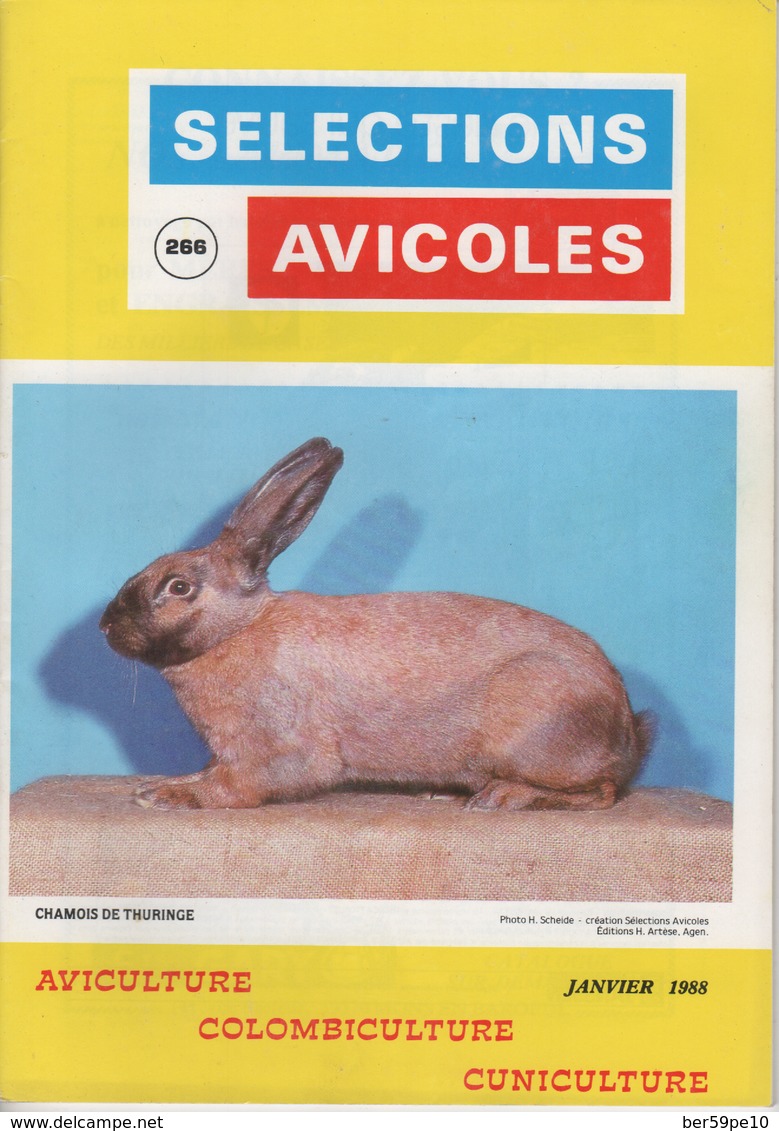 SELECTIONS AVICOLES AVICULTURE COLOMBICULTURE CUNICULTURE JANVIER 1988  N° 266 - Dieren