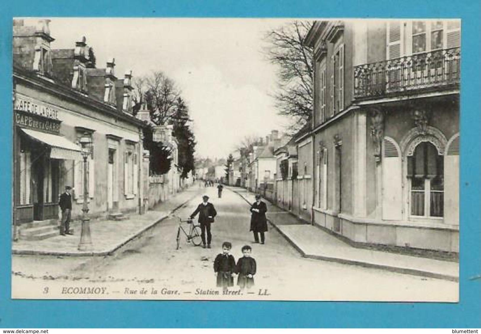 CPA 3 - Rue De La Gare ECOMMOY 72 - Ecommoy