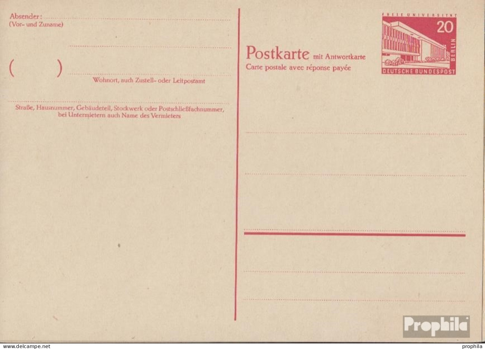 Berlin (West) P40 Amtliche Postkarte Ungebraucht 1957 Berliner Bauten II - Postales - Nuevos