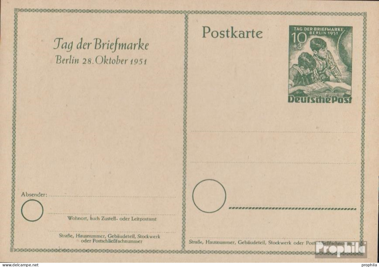 Berlin (West) P27 Amtliche Postkarte Ungebraucht 1951 Jungen - Postcards - Mint