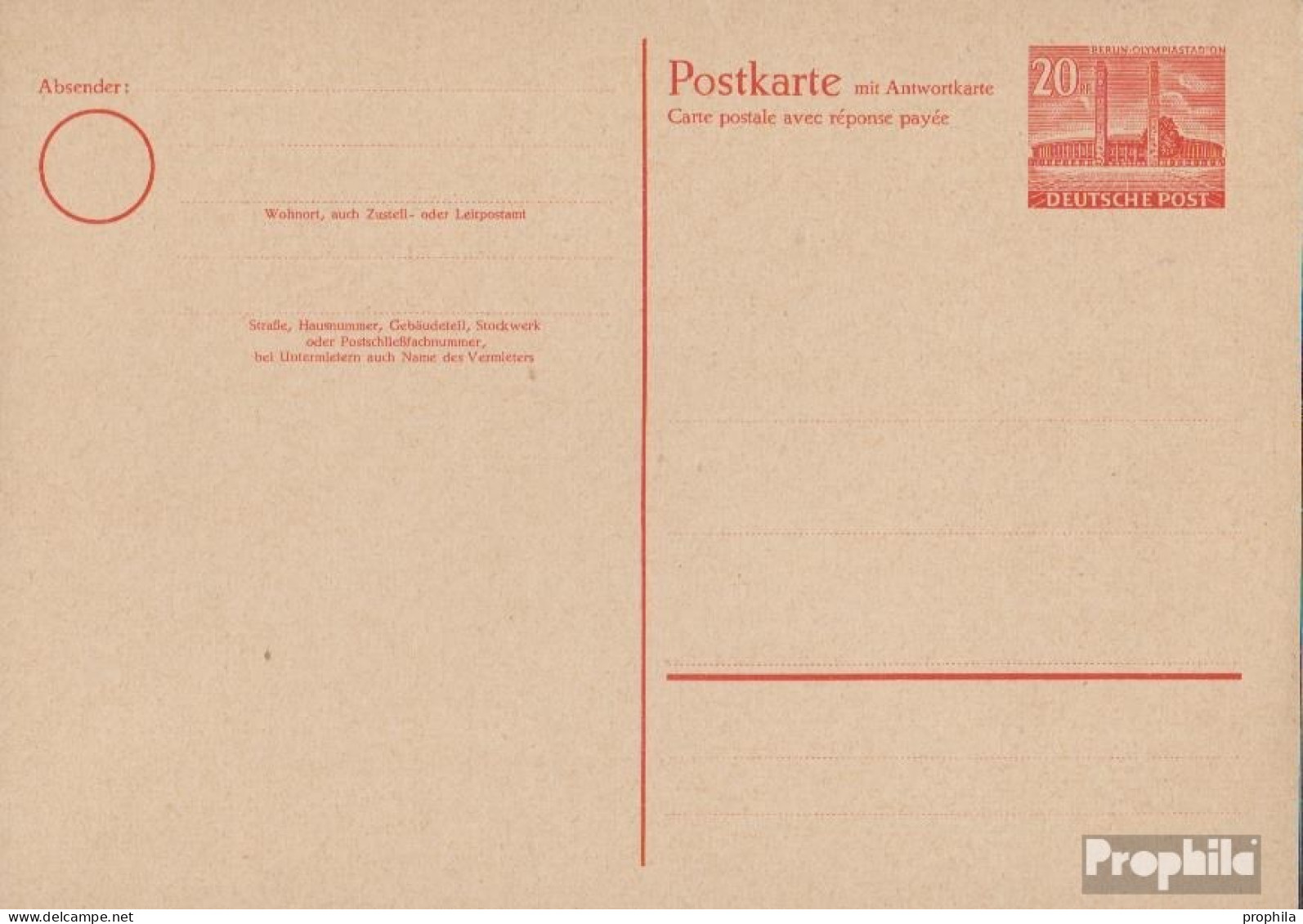 Berlin (West) P17 Amtliche Postkarte Ungebraucht 1953 Berliner Bauten I - Postales - Nuevos