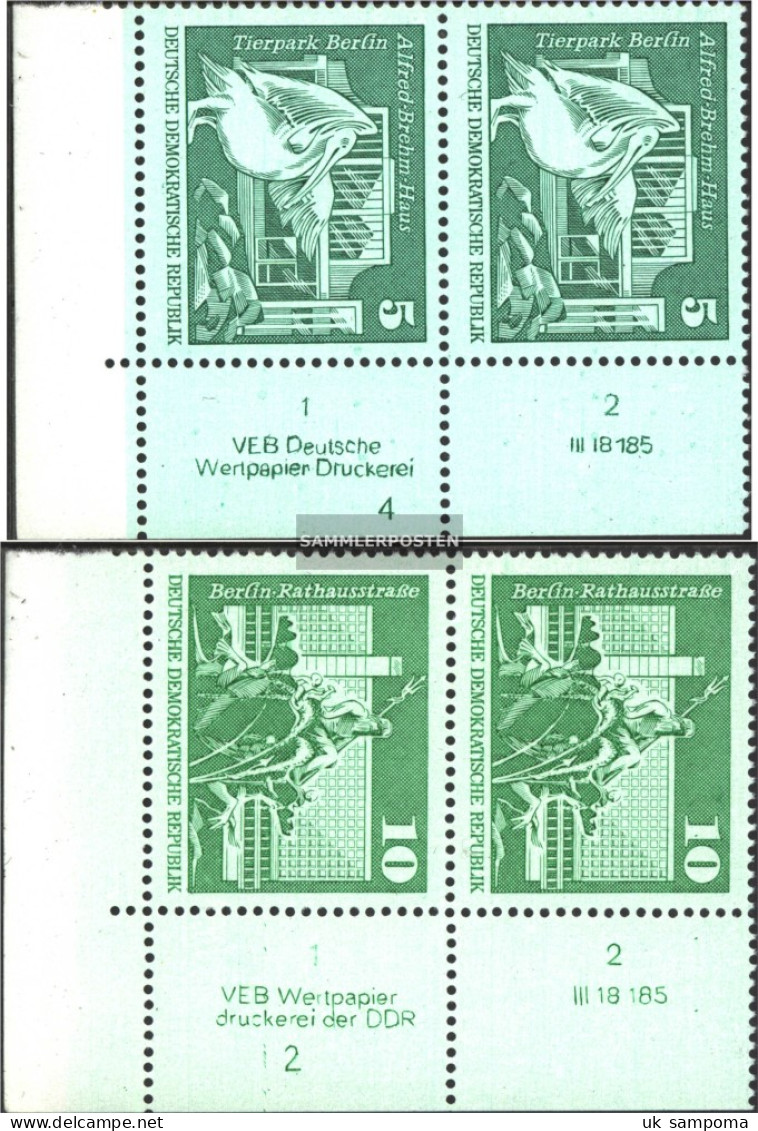 DDR 1842DV-1843DV With Publication Info (complete Issue) Unmounted Mint / Never Hinged 1973 Structure In The DDR, Large - Unused Stamps