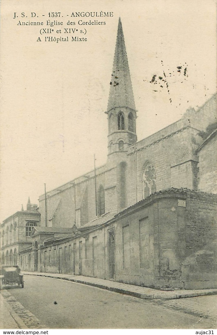 Dép16 - Militaria - Cachets - Cachet Commission Militaire Gare D'Angoulème - Eglise Des Cordeliers - Hôpital Mixte -état - Angouleme