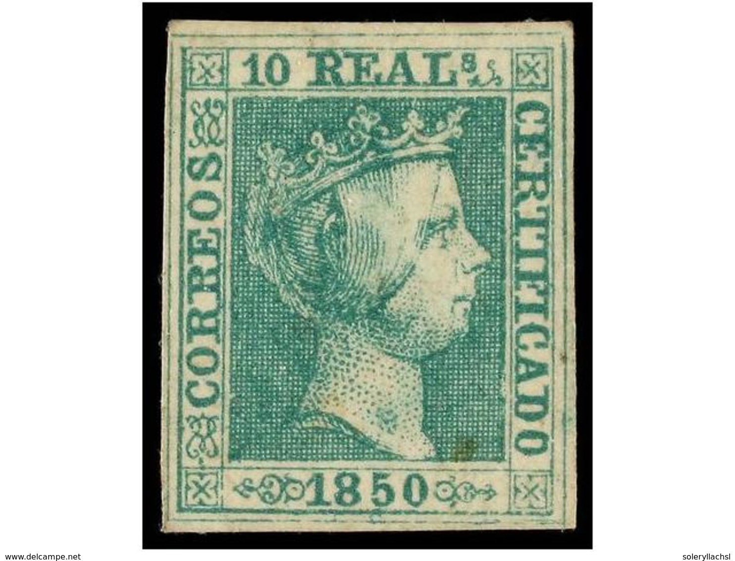 68 (*) ESPAÑA. Ed.5. <B>10 Reales</B> Verde. Excelente Presencia, Leves Adelgazamientos. Cert. COMEX. Cat. 6.300?. - Autres & Non Classés