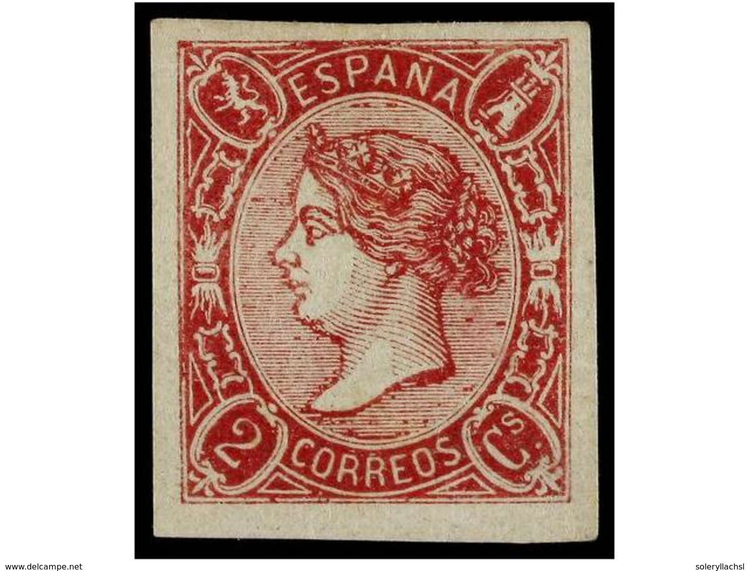 216 * ESPAÑA. Ed.69. <B>2 Cuartos </B>carmín. PIEZA DE LUJO. Cert. GRAUS. Cat. 430?. - Autres & Non Classés