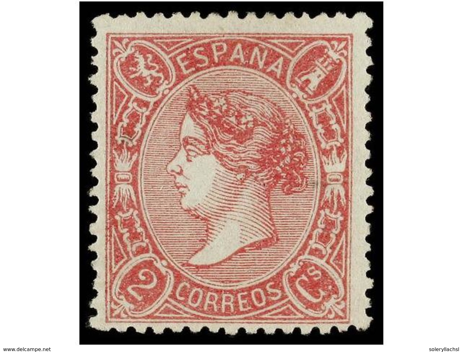 222 (*) ESPAÑA. Ed.74. <B>2 Cuartos</B> Carmín Rosa. Excelente Color Y Centraje. Muy Raro En Esta Emisión. MAGNÍFICO EJE - Other & Unclassified