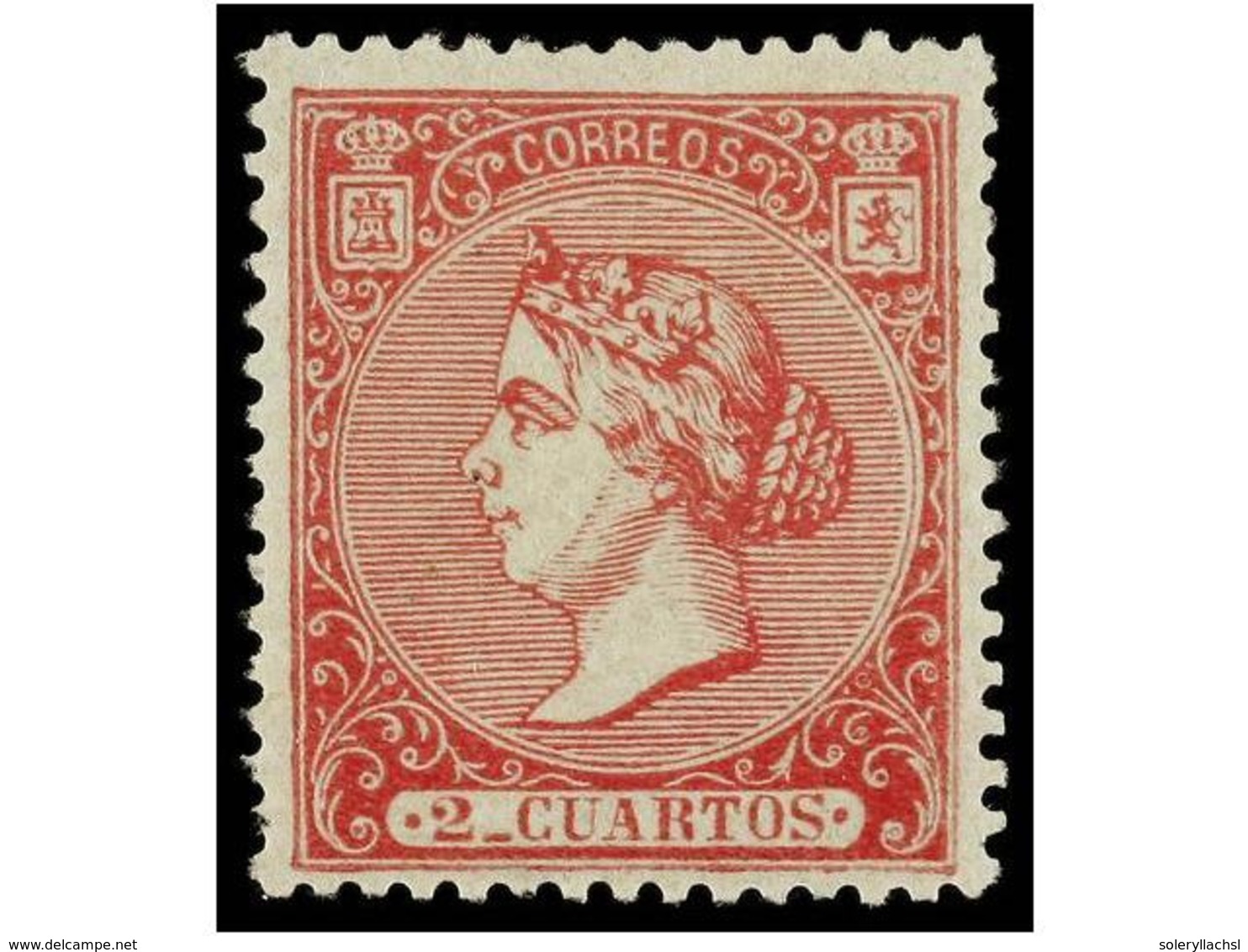 227 * ESPAÑA. Ed.80. <B>2 Cuartos</B> Rosa. Color Excepcional Y Excelente Centraje. MAGNÍFICO EJEMPLAR. Cert. COMEX. Cat - Autres & Non Classés