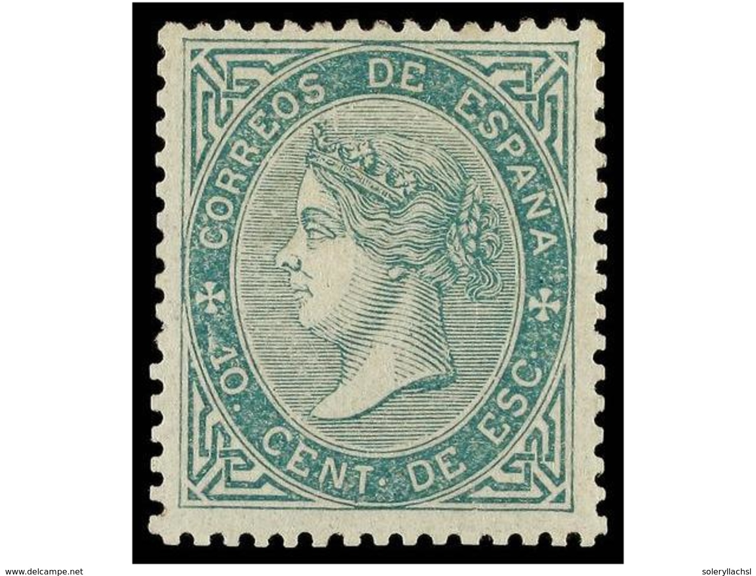 240 * ESPAÑA. Ed.91. <B>10 Cts.</B> Verde. PIEZA DE LUJO. Cert. COMEX. Cat. 355?. - Other & Unclassified