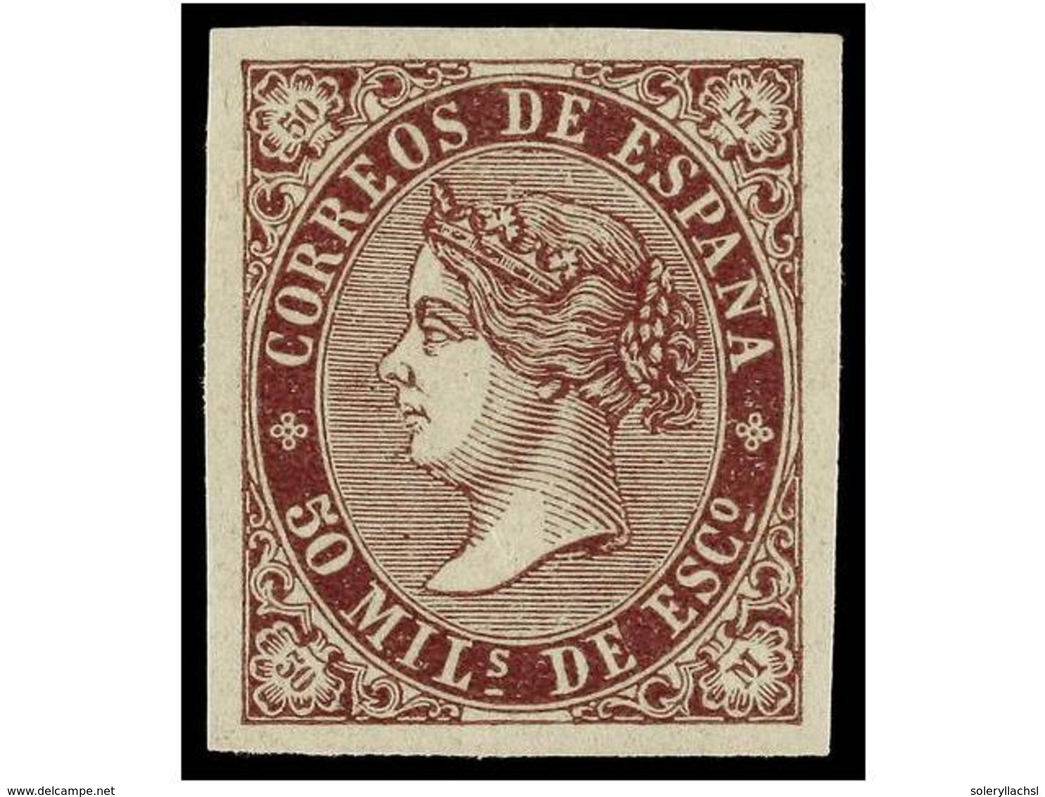 252 * ESPAÑA. Ed.98s. <B>50 Mils.</B> Violeta<B> SIN DENTAR.</B> LUJO. Cat. 112?. - Autres & Non Classés