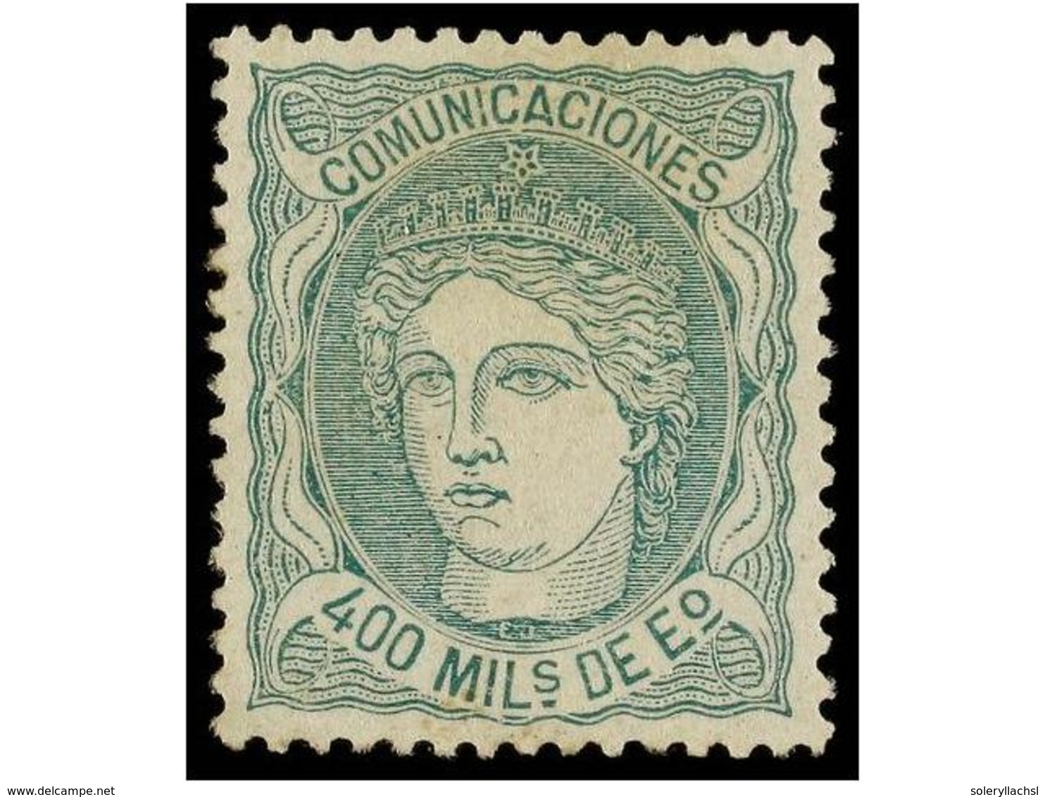 264 * ESPAÑA. Ed.110. <B>400 Mils.</B> Verde. Centraje Perfecto. PIEZA DE LUJO. Cert. GRAUS. Cat. 460?. - Autres & Non Classés